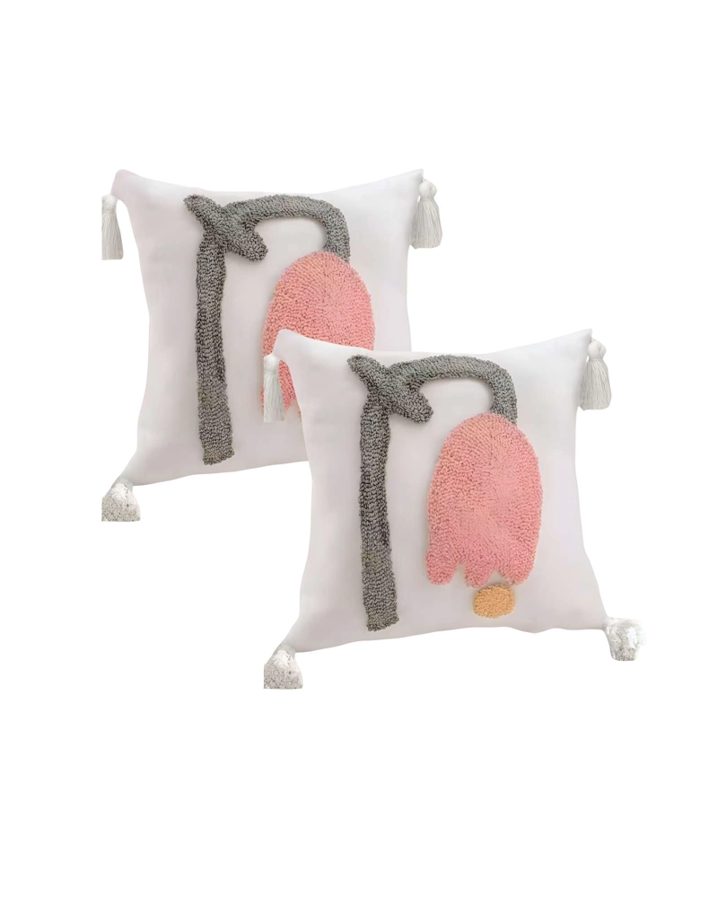 JUEGO DE 2 FUNDAS DE COJIN TUFTING 45X45 CM BLANCO 03 - 1