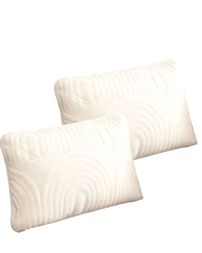 JUEGO DE 2 FUNDAS DE COJIN SERIE ARCO 30X50 CM BLANCO - 1