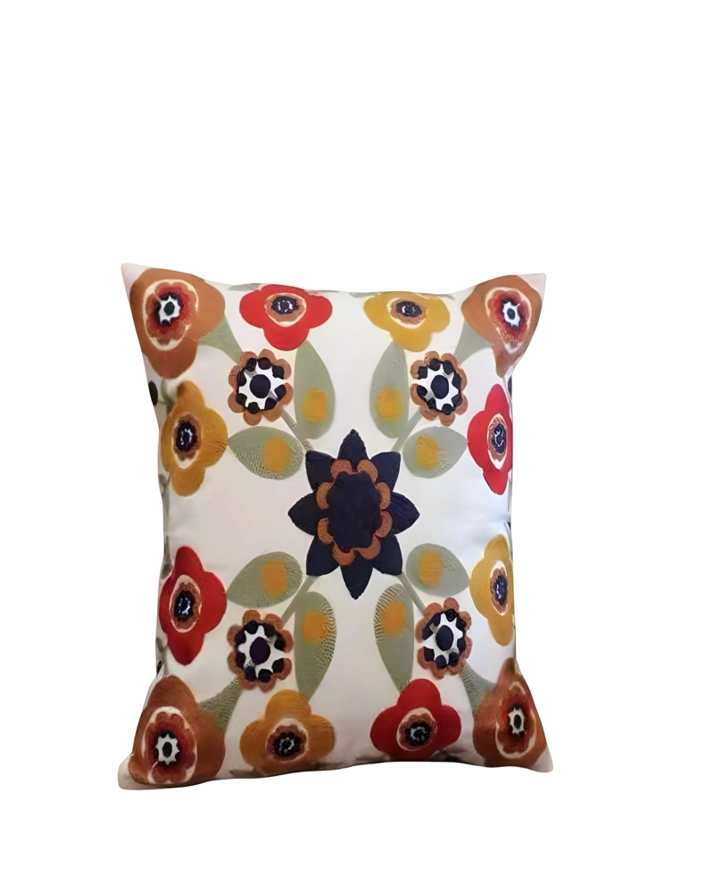 JUEGO DE 4 FUNDAS DE COJIN BORDADAS 45X45CM BLANCO 05 - 2