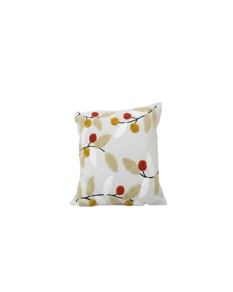 JUEGO DE 2 FUNDAS DE COJIN BORDADAS 45X45CM BLANCO 02 - 2