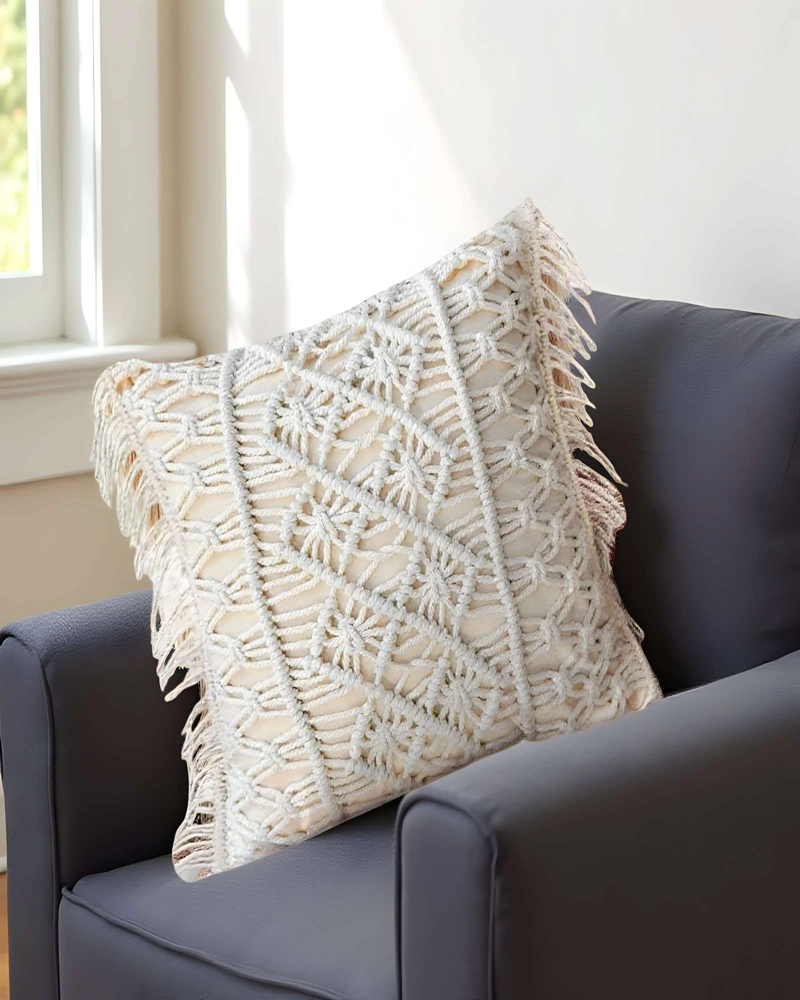 JUEGO DE 2 FUNDAS DE COJIN CON ESTILO BOHEMIO 45X45CM BEIGE 06 - 3