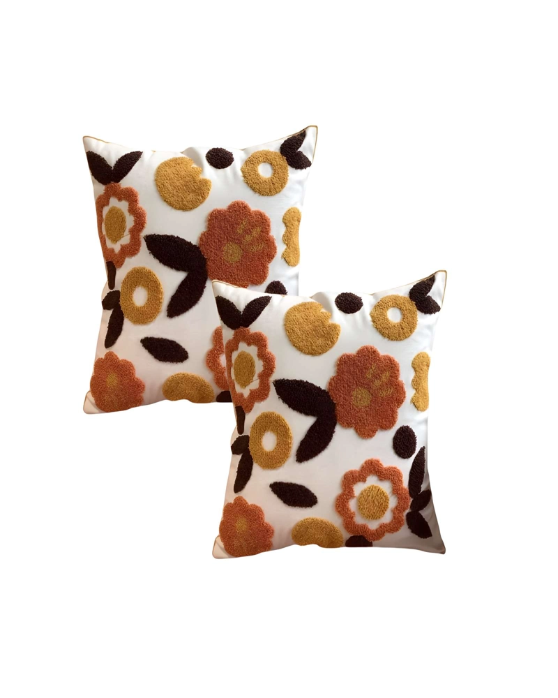 JUEGO DE 2 FUNDAS DE COJIN TUFTING 45X45 CM BEIGE 04 - 1