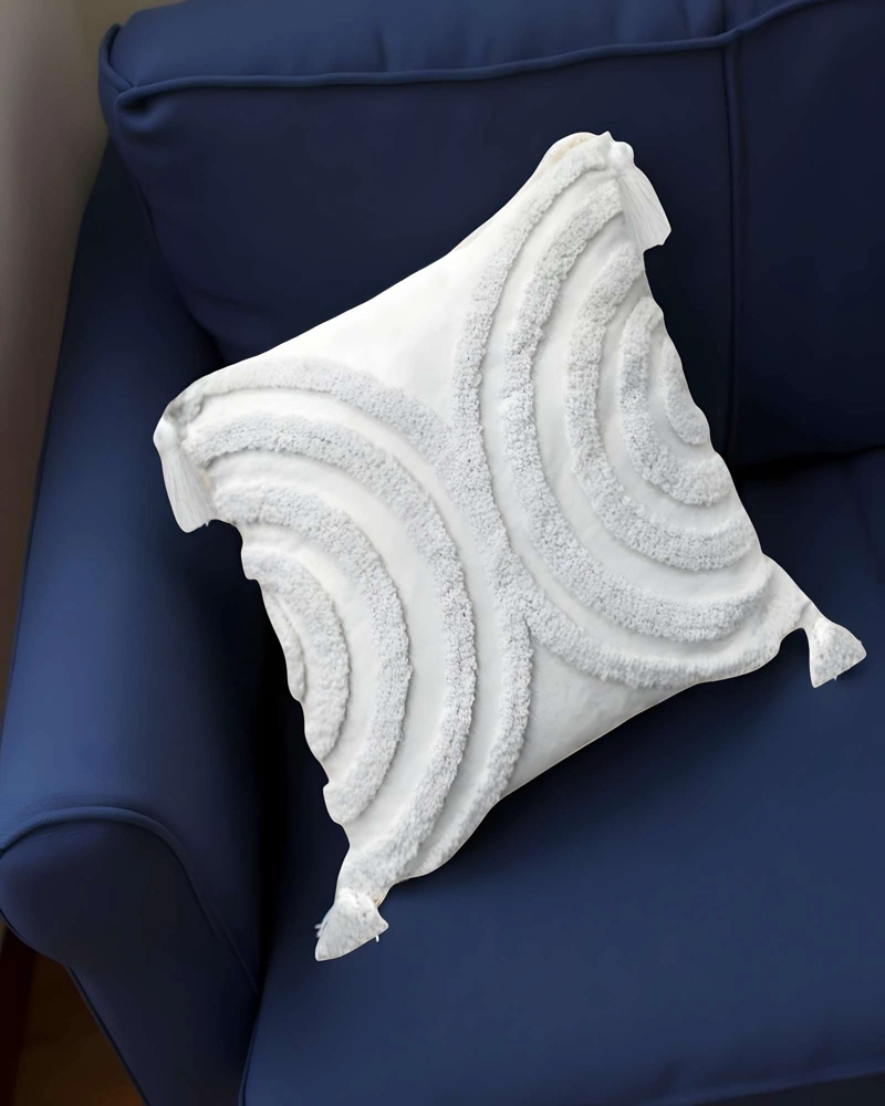 JUEGO DE 4 FUNDAS DE COJIN TUFTING 45X45 CM BLANCO 11 - 4