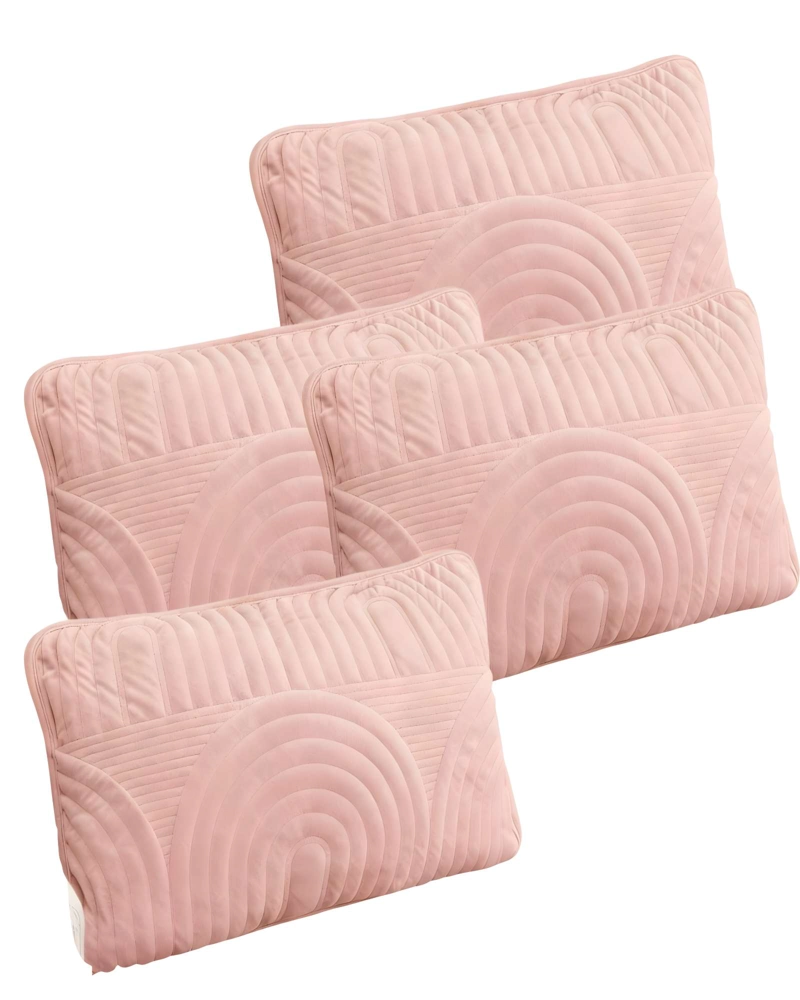 JUEGO DE 4 FUNDAS DE COJIN SERIE ARCO 30X50 CM ROSA - 1