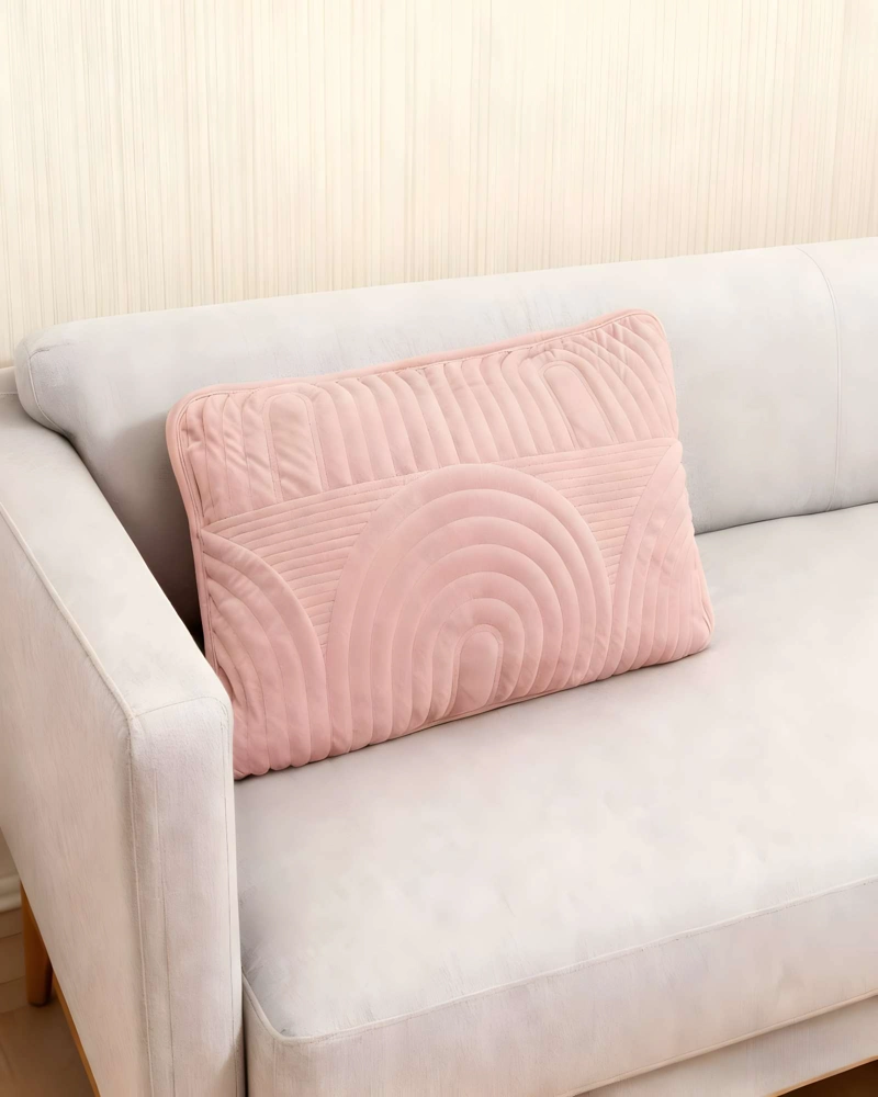 JUEGO DE 4 FUNDAS DE COJIN SERIE ARCO 30X50 CM ROSA - 4