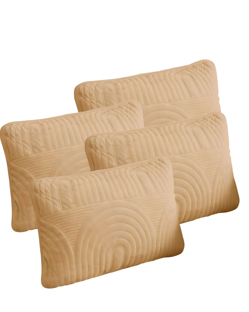 JUEGO DE 4 FUNDAS DE COJIN SERIE ARCO 30X50 CM CAFE - 1