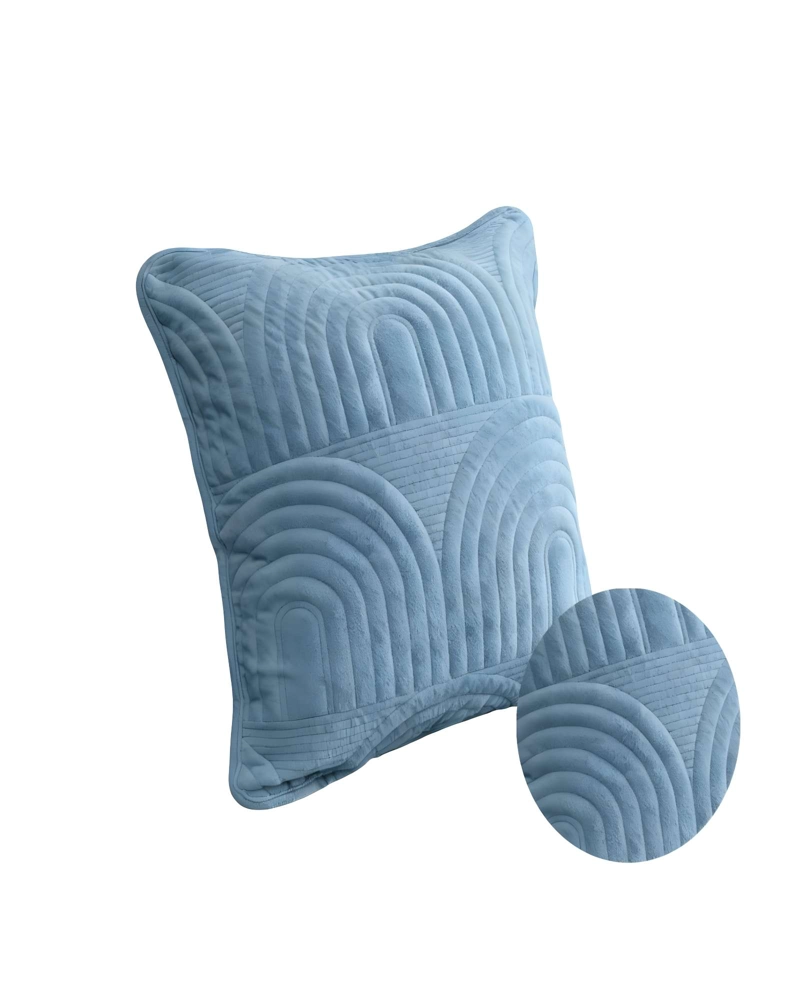 JUEGO DE 2 FUNDAS DE COJIN SERIE ARCO 45X45 CM CELESTE - 2