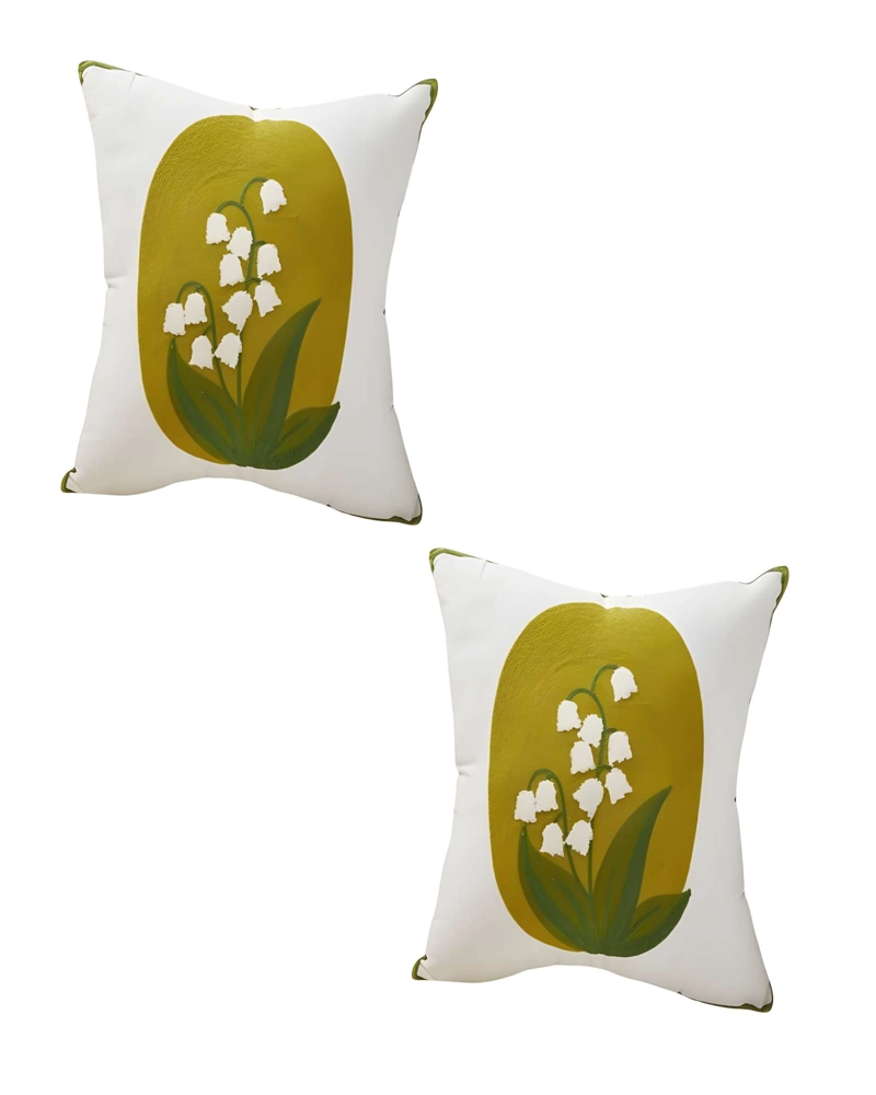 JUEGO DE 2 FUNDAS DE COJIN BORDADAS 45X45CM VERDE - 1