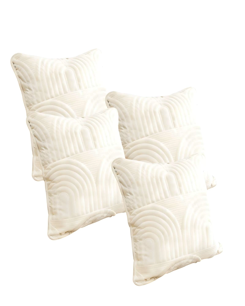 JUEGO DE 4 FUNDAS DE COJIN SERIE ARCO 45X45 CM BLANCO - 1