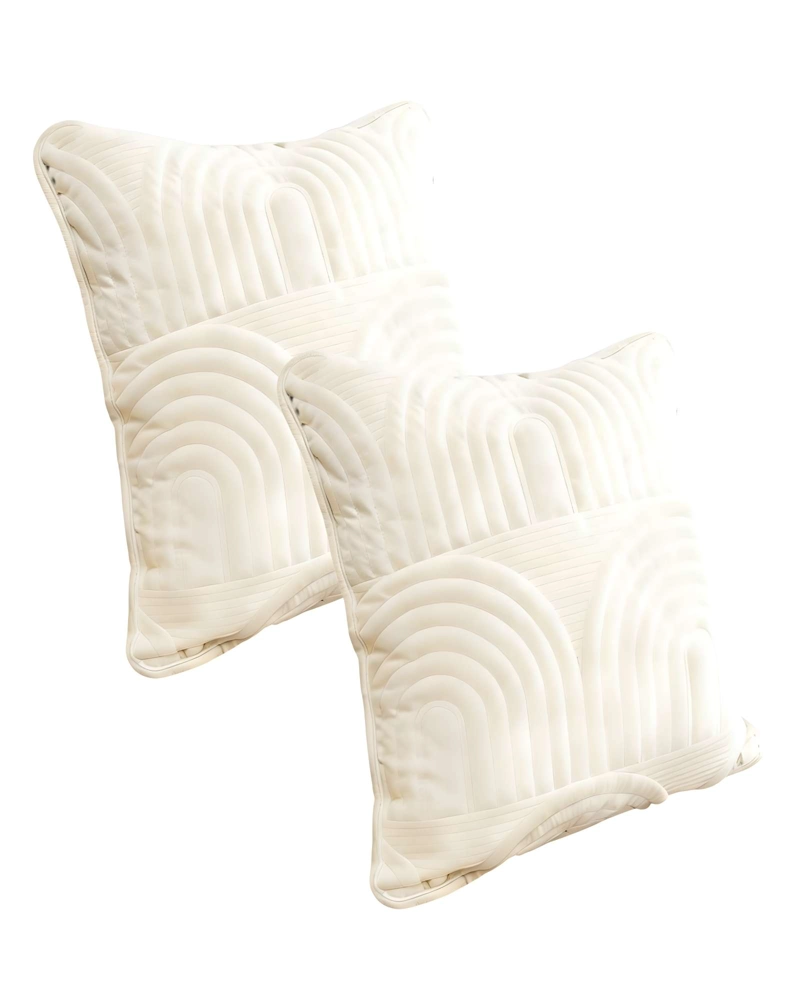 JUEGO DE 2 FUNDAS DE COJIN SERIE ARCO 45X45 CM BLANCO - 1
