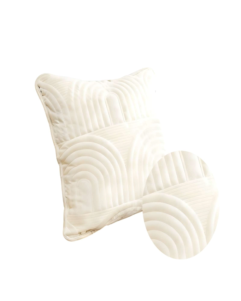 JUEGO DE 2 FUNDAS DE COJIN SERIE ARCO 45X45 CM BLANCO - 2