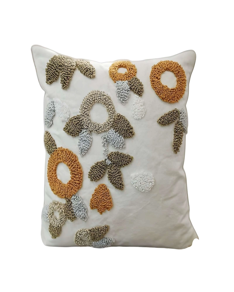 JUEGO DE 4 FUNDAS DE COJIN TUFTING 45X45 CM BLANCO 02 - 2