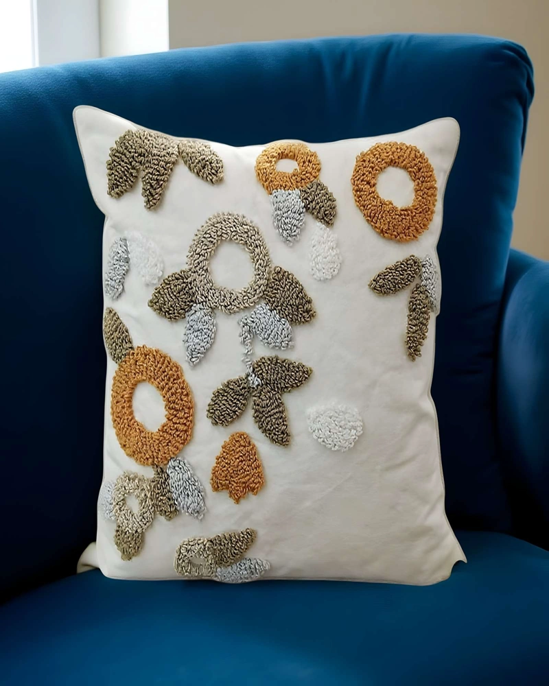 JUEGO DE 4 FUNDAS DE COJIN TUFTING 45X45 CM BLANCO 02 - 3