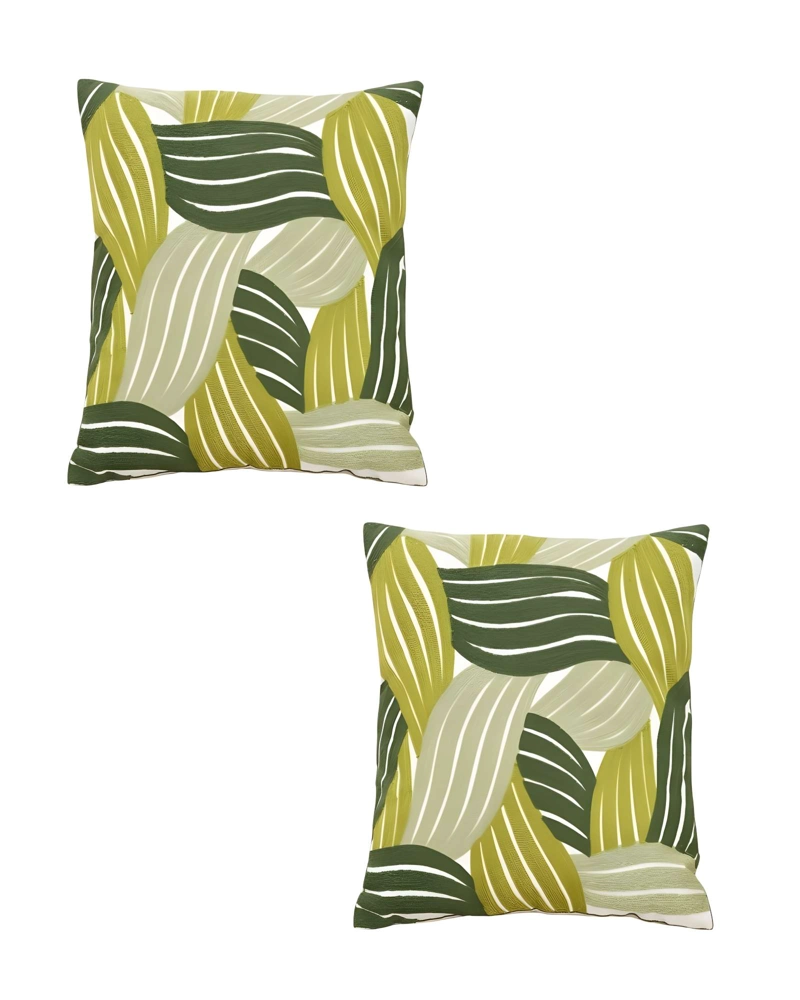 JUEGO DE 2 FUNDAS DE COJIN BORDADAS 45X45CM BLANCO 13 - 1