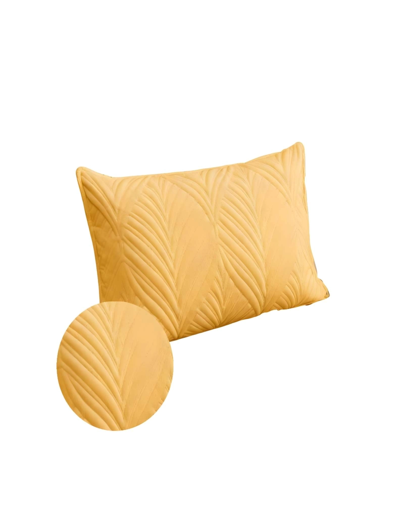 JUEGO DE 4 FUNDAS DE COJIN SERIE HOJAS 30X50 CM AMARILLO - 2
