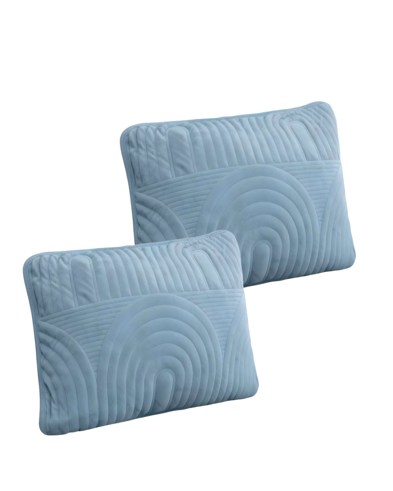 JUEGO DE 2 FUNDAS DE COJIN SERIE ARCO 30X50 CM CELESTE - 1
