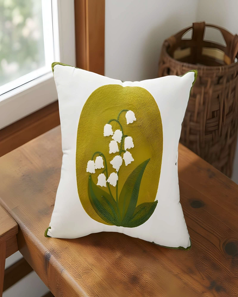 JUEGO DE 4 FUNDAS DE COJIN BORDADAS 45X45CM VERDE - 3