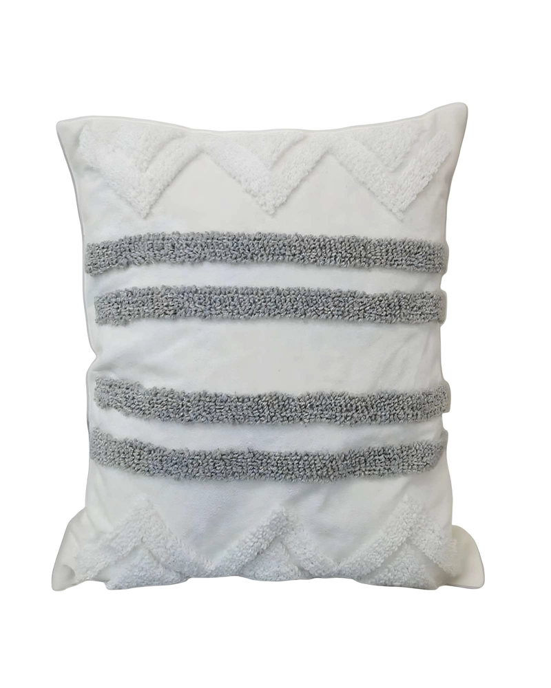 JUEGO DE 2 FUNDAS DE COJIN TUFTING 45X45 CM BLANCO 07 - 2