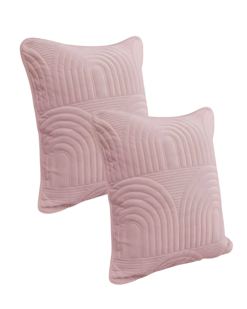 JUEGO DE 2 FUNDAS DE COJIN SERIE ARCO 45X45 CM ROSA - 1