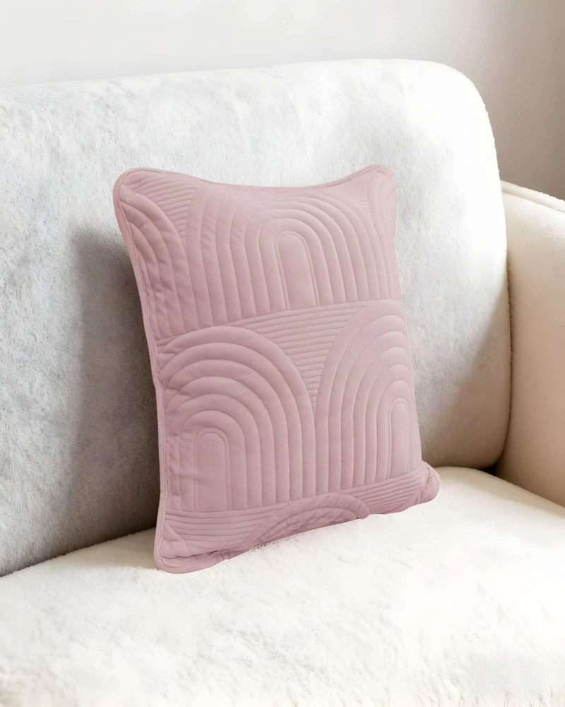 JUEGO DE 2 FUNDAS DE COJIN SERIE ARCO 45X45 CM ROSA - 3