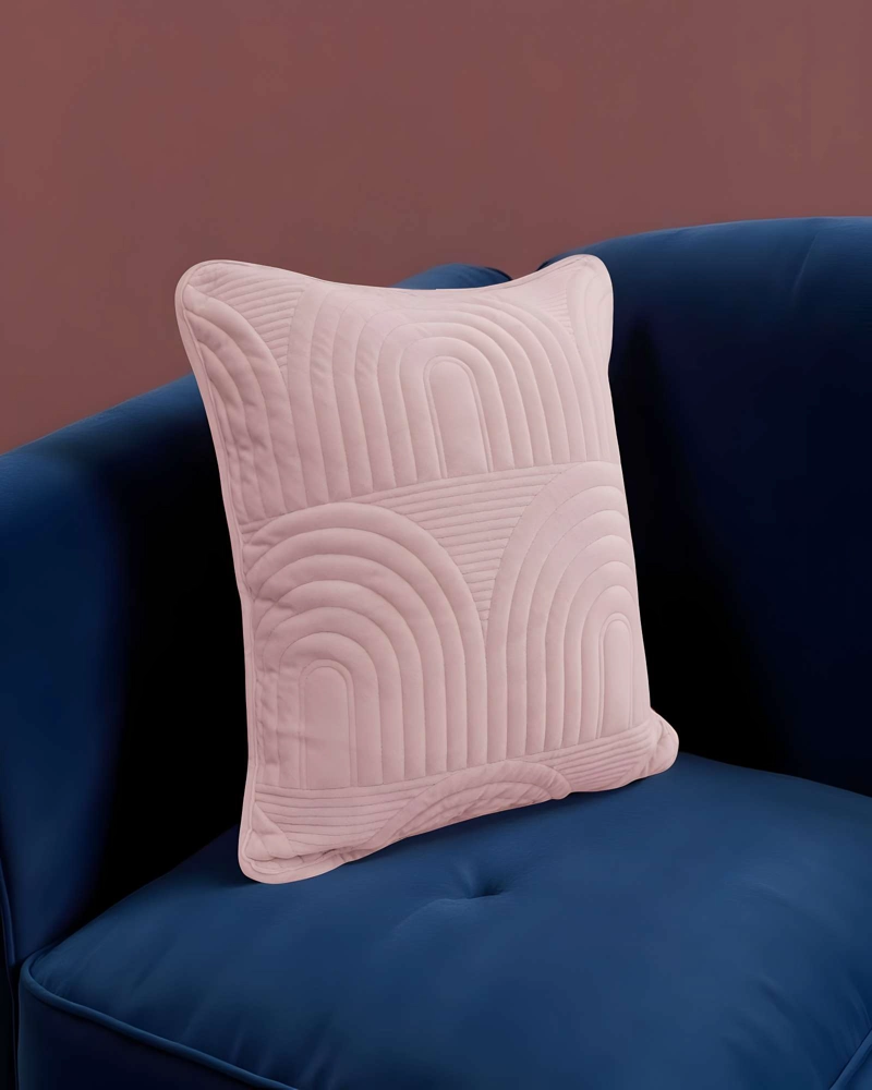 JUEGO DE 2 FUNDAS DE COJIN SERIE ARCO 45X45 CM ROSA - 4
