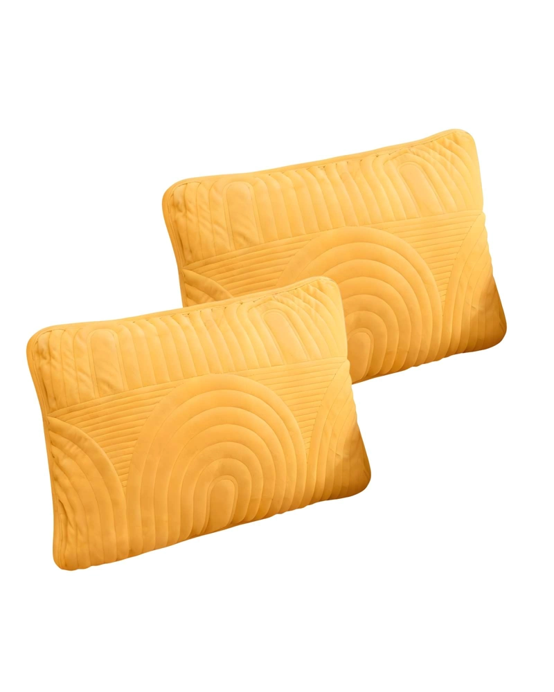 JUEGO DE 2 FUNDAS DE COJIN SERIE ARCO 30X50 CM AMARILLO - 1