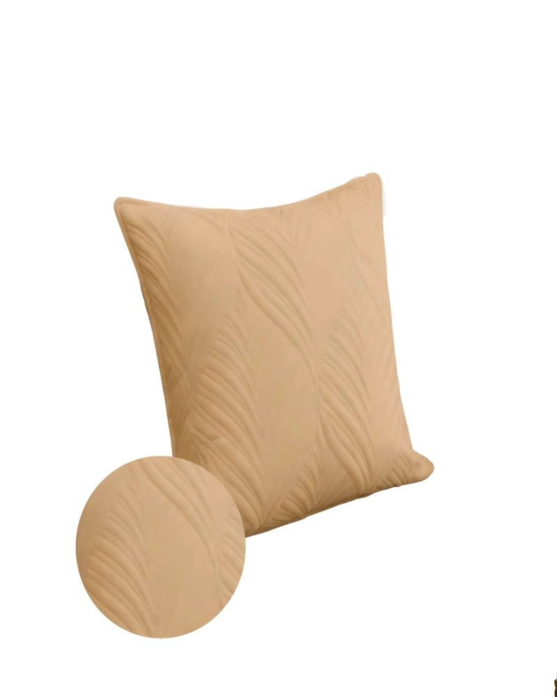 JUEGO DE 2 FUNDAS DE COJIN SERIE HOJAS 45X45 CM CAFE - 2