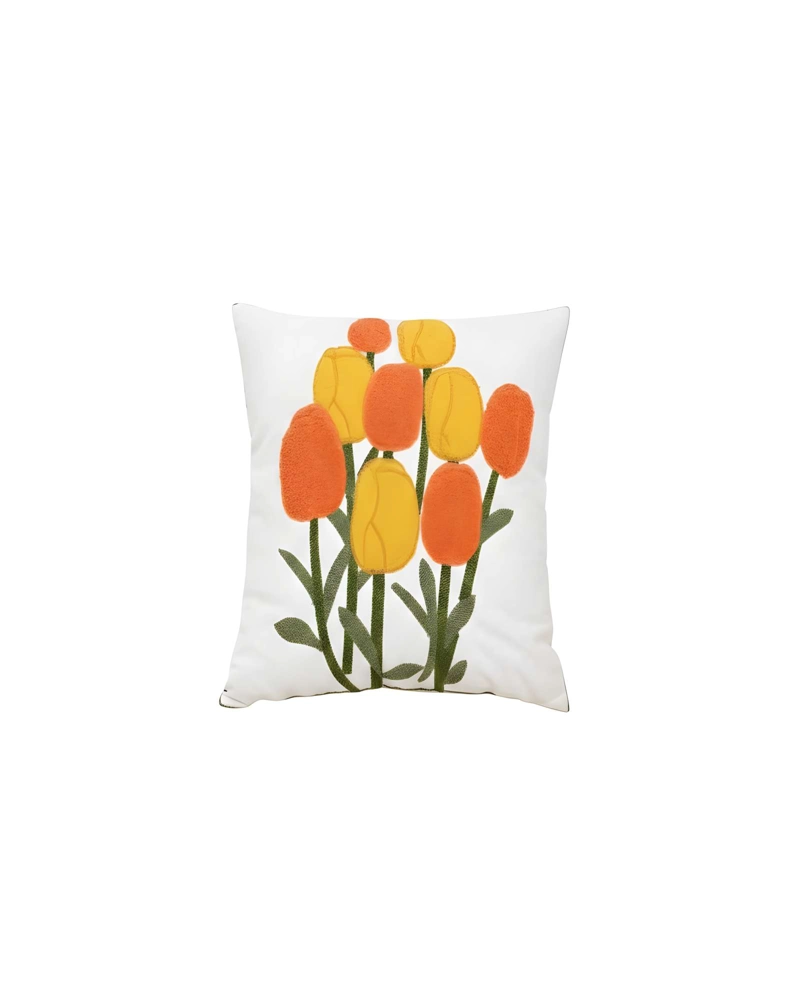JUEGO DE 2 FUNDAS DE COJIN BORDADAS 45X45CM BLANCO 01 - 2