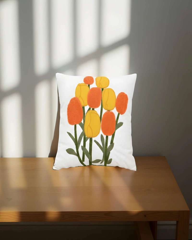 JUEGO DE 2 FUNDAS DE COJIN BORDADAS 45X45CM BLANCO 01 - 3