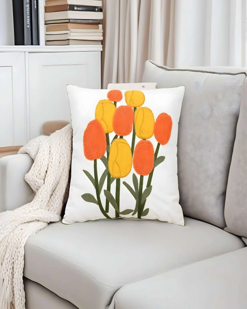 JUEGO DE 2 FUNDAS DE COJIN BORDADAS 45X45CM BLANCO 01 - 4