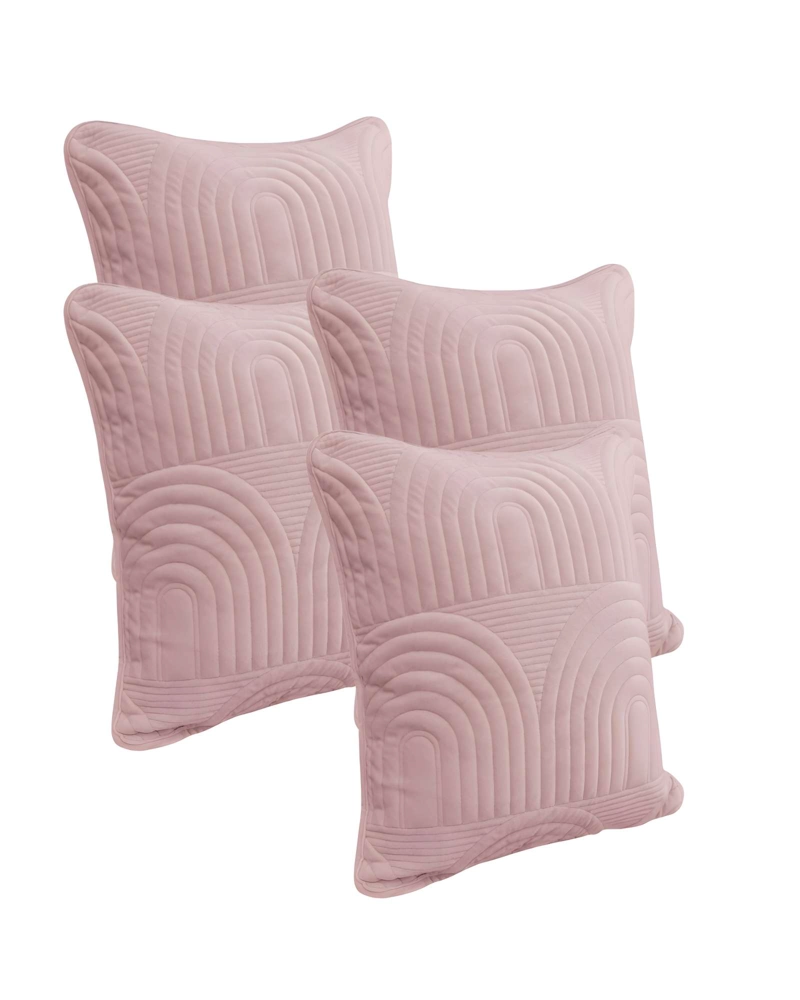 JUEGO DE 4 FUNDAS DE COJIN SERIE ARCO 45X45 CM ROSA - 1