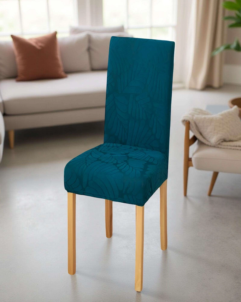 SET DE 6 FUNDAS DE SILLA 60CMX50CMX50CM CON DISEÑO TEXTURIZADO COLORTURQUESA - 3