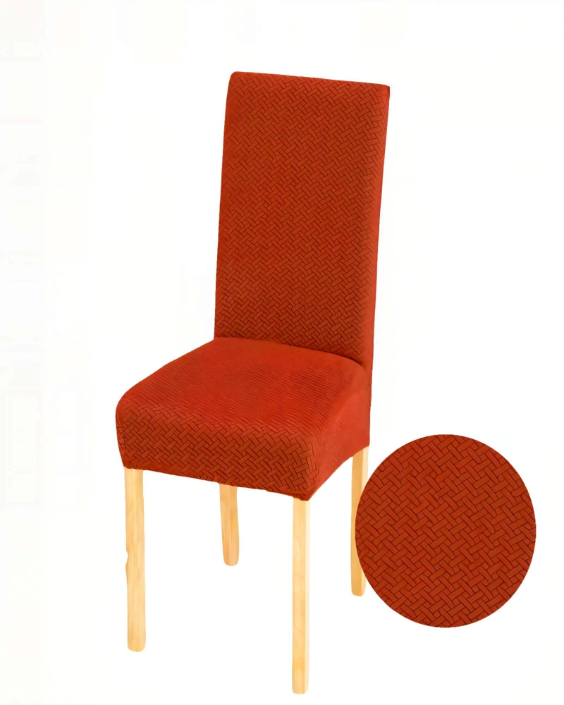 SET DE 6 FUNDAS DE SILLA 60CMX50CMX50CM CON DISEÑO TEXTURIZADO COLORNARANJA - 2