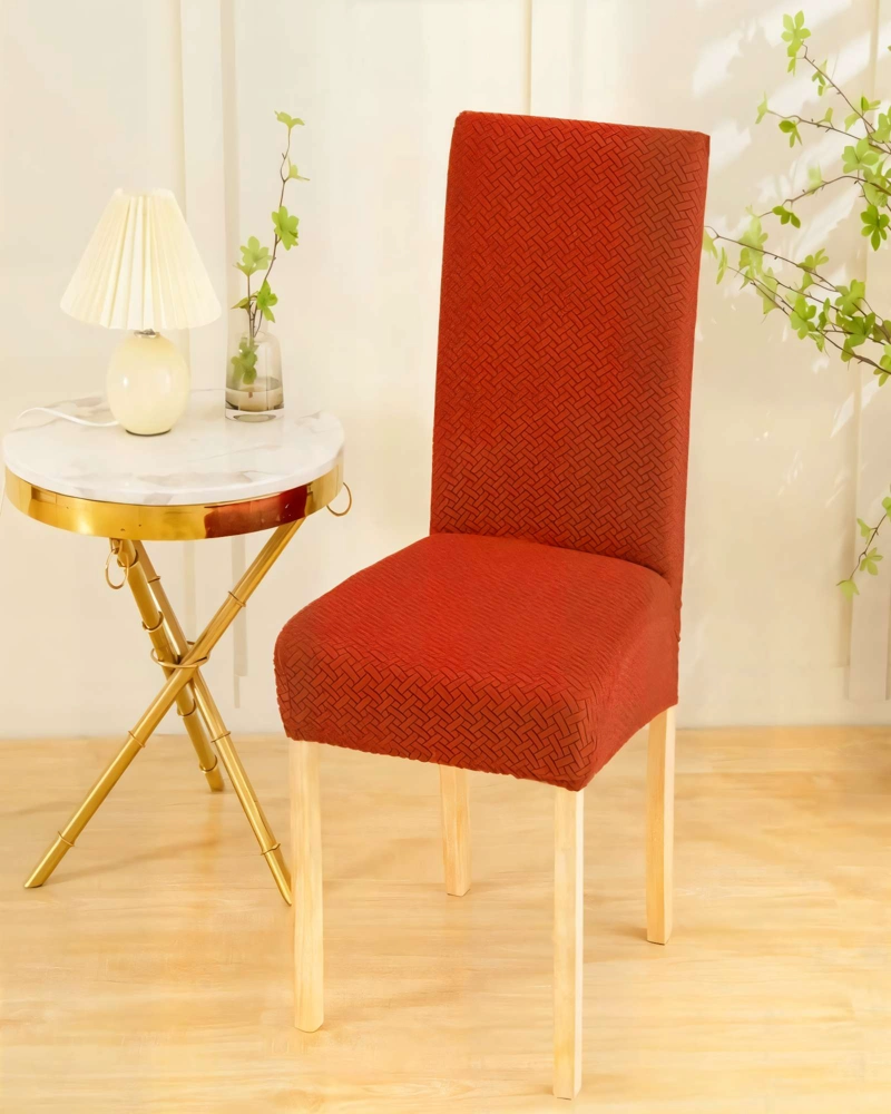 SET DE 6 FUNDAS DE SILLA 60CMX50CMX50CM CON DISEÑO TEXTURIZADO COLORNARANJA - 3