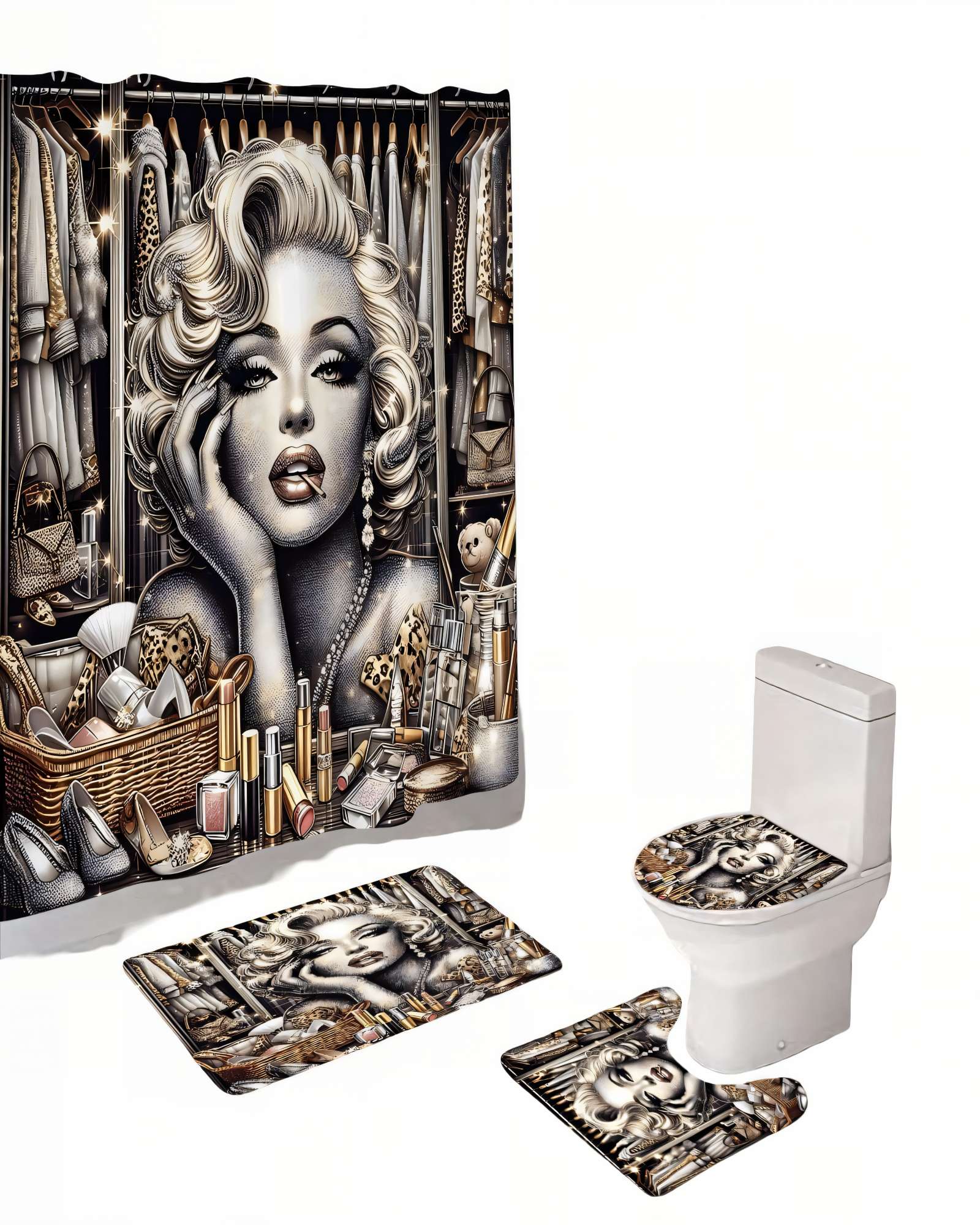 PACK PARA BAÑO DE 4 PIEZAS ESTAMPADAS  8 - 2
