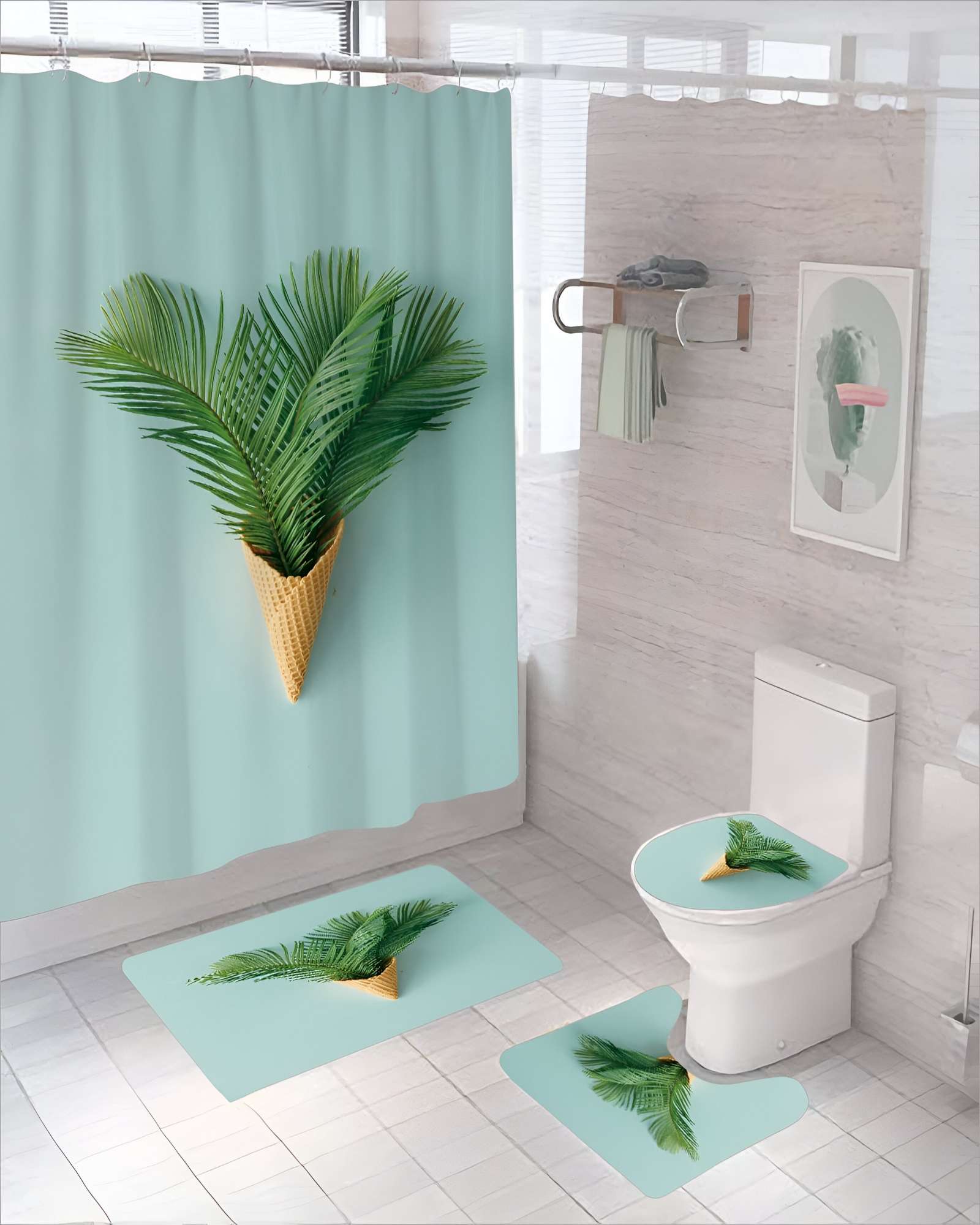 PACK PARA BAÑO DE 4 PIEZAS ESTAMPADAS  3 - 3