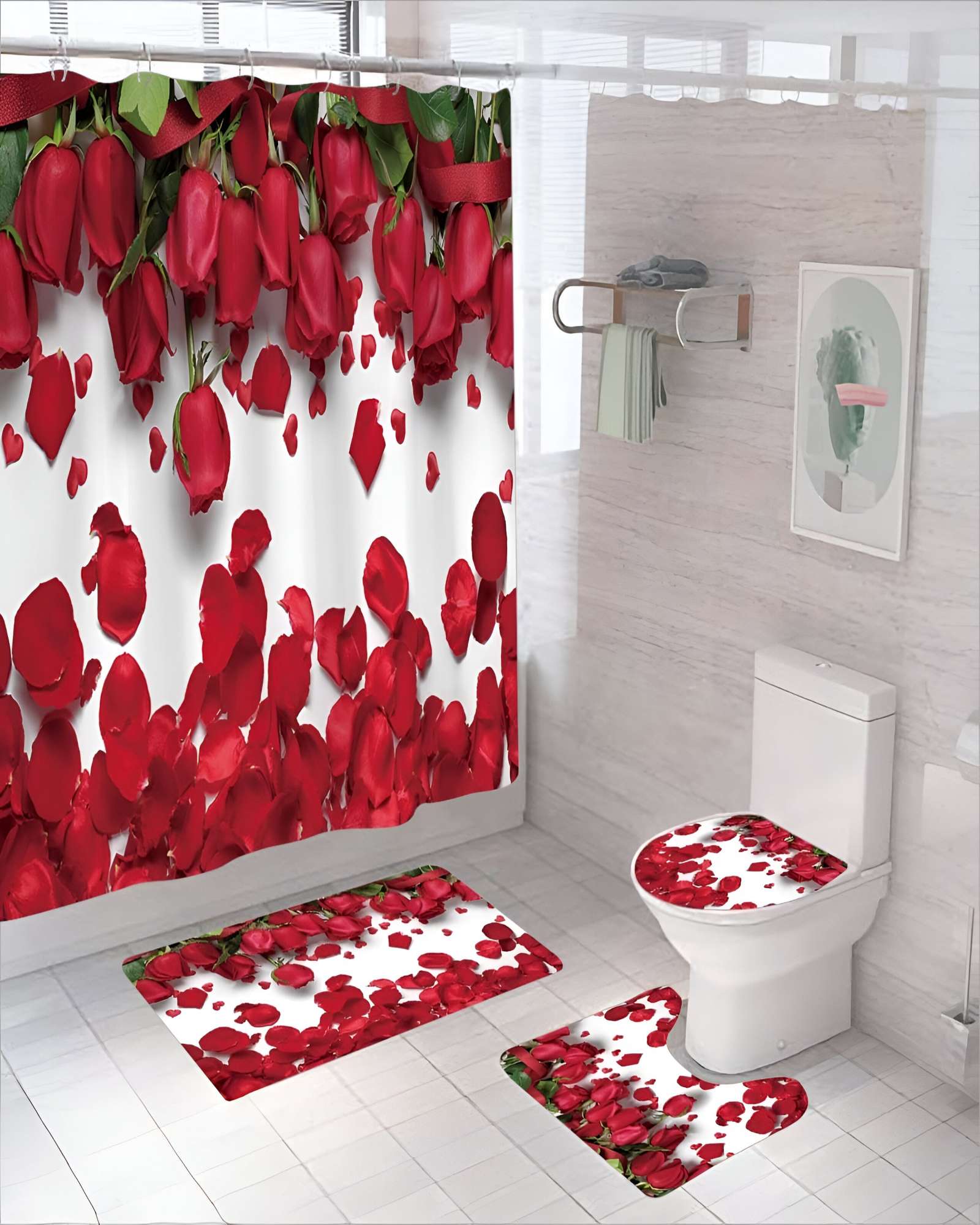 PACK PARA BAÑO DE 4 PIEZAS ESTAMPADAS  25 - 4