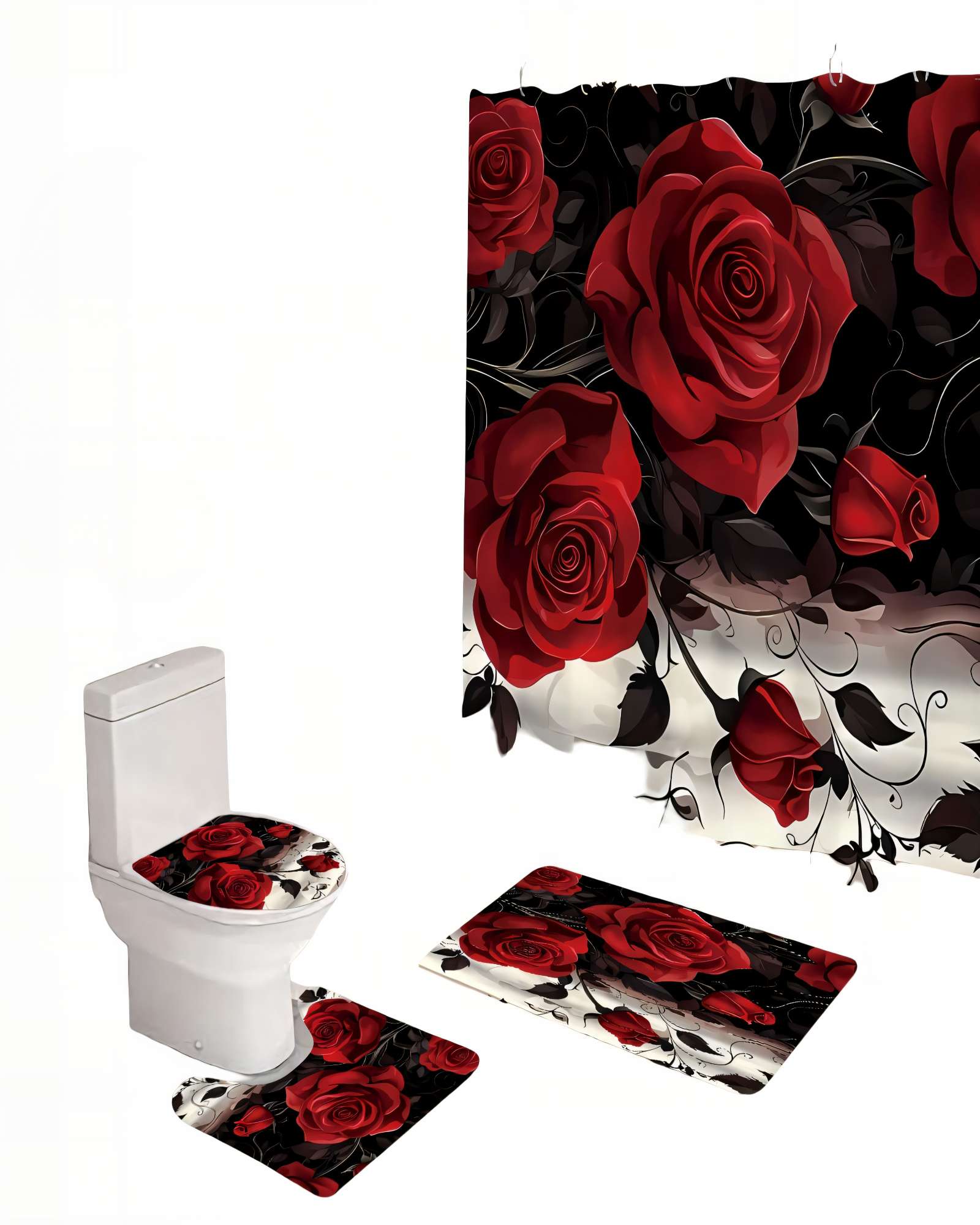 PACK PARA BAÑO DE 4 PIEZAS ESTAMPADAS  20 - 1