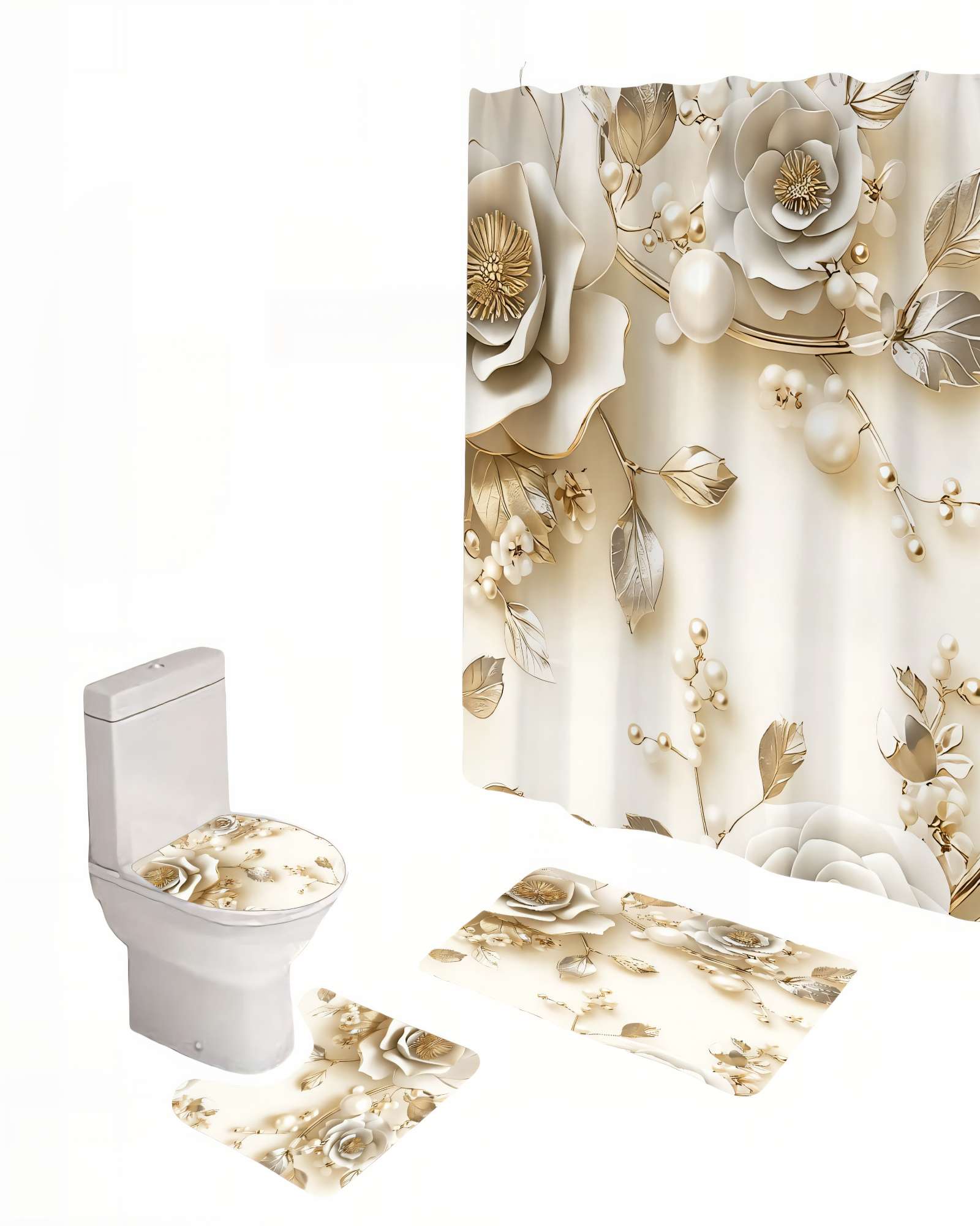 PACK PARA BAÑO DE 4 PIEZAS ESTAMPADAS  5 - 1
