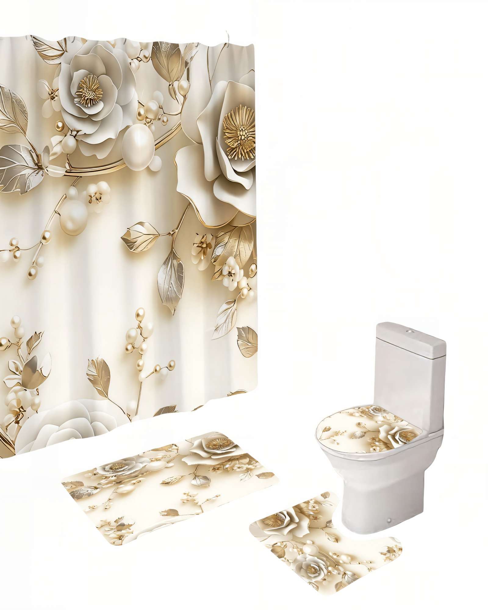 PACK PARA BAÑO DE 4 PIEZAS ESTAMPADAS  5 - 2