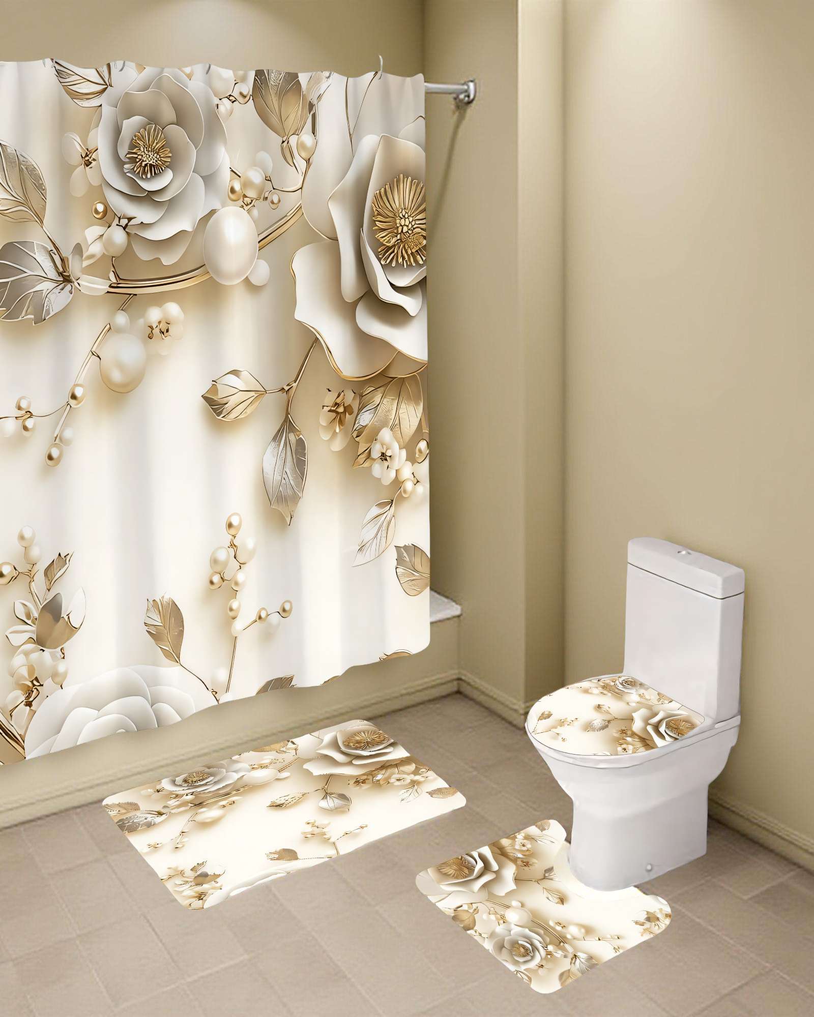 PACK PARA BAÑO DE 4 PIEZAS ESTAMPADAS  5 - 4