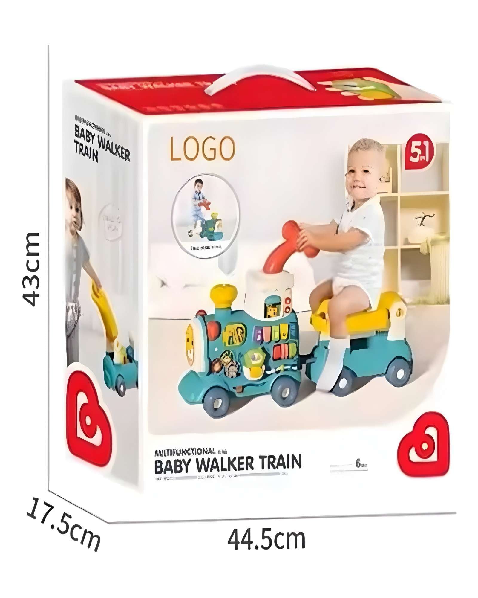TREN CAMINADOR MUSICAL PARA BEBE 5 EN 1 CELESTE - 4
