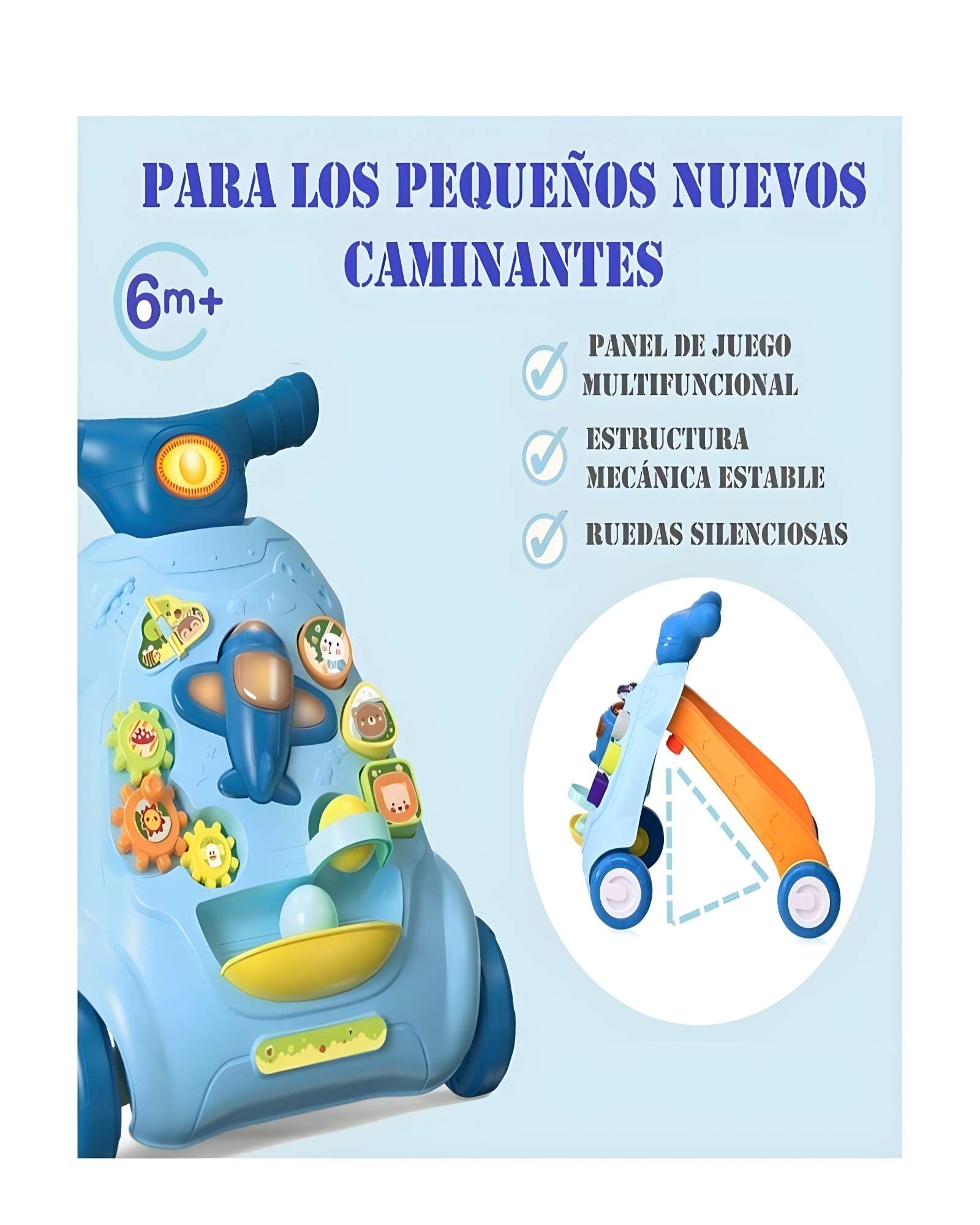 CAMINADOR INTERACTIVO AEREO PARA TU BEBE AZUL - 4