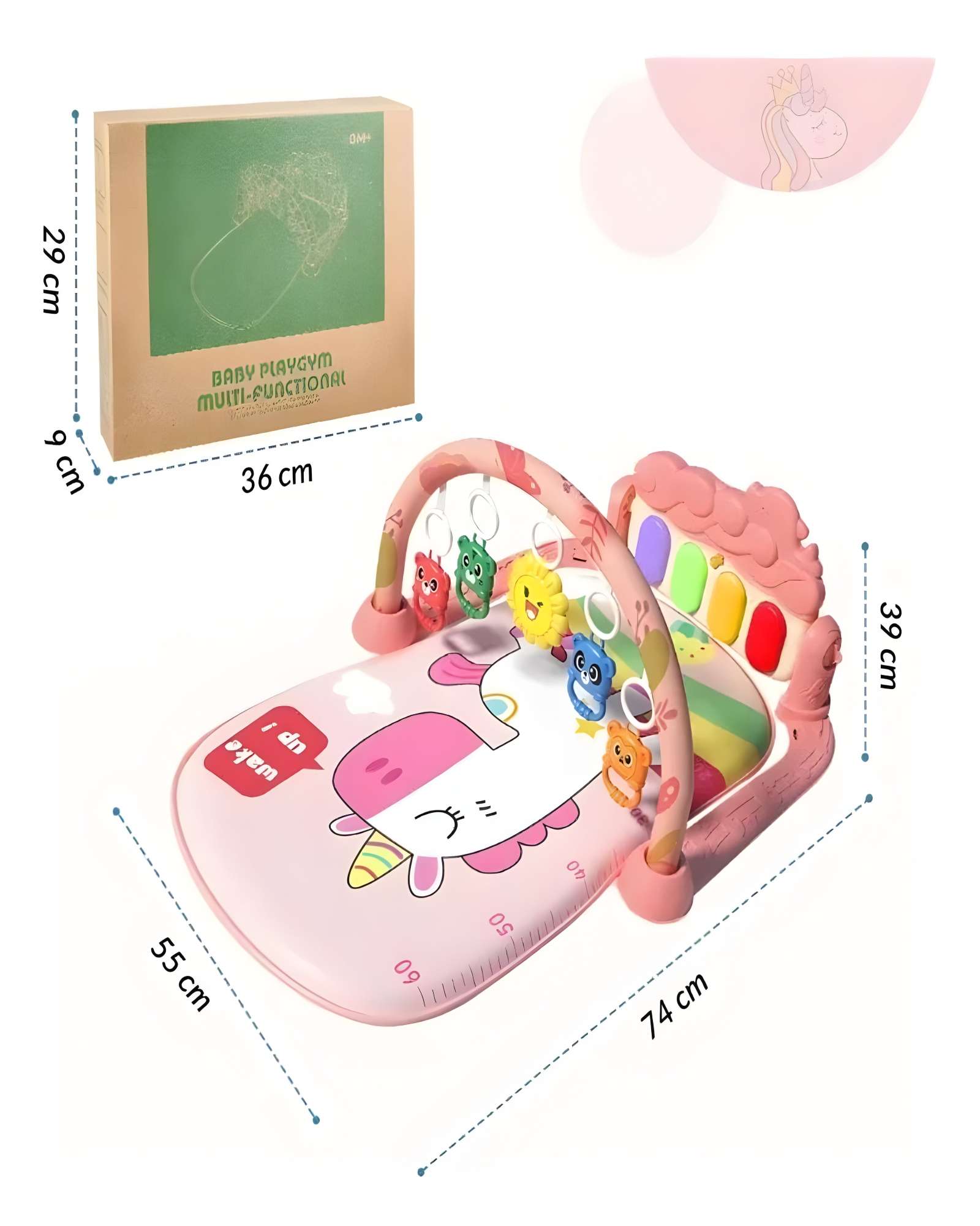 GIMNASIO MUSICAL PARA BEBE  ESTIMULACION TEMPRANA COMPLETA ROSADO - 3