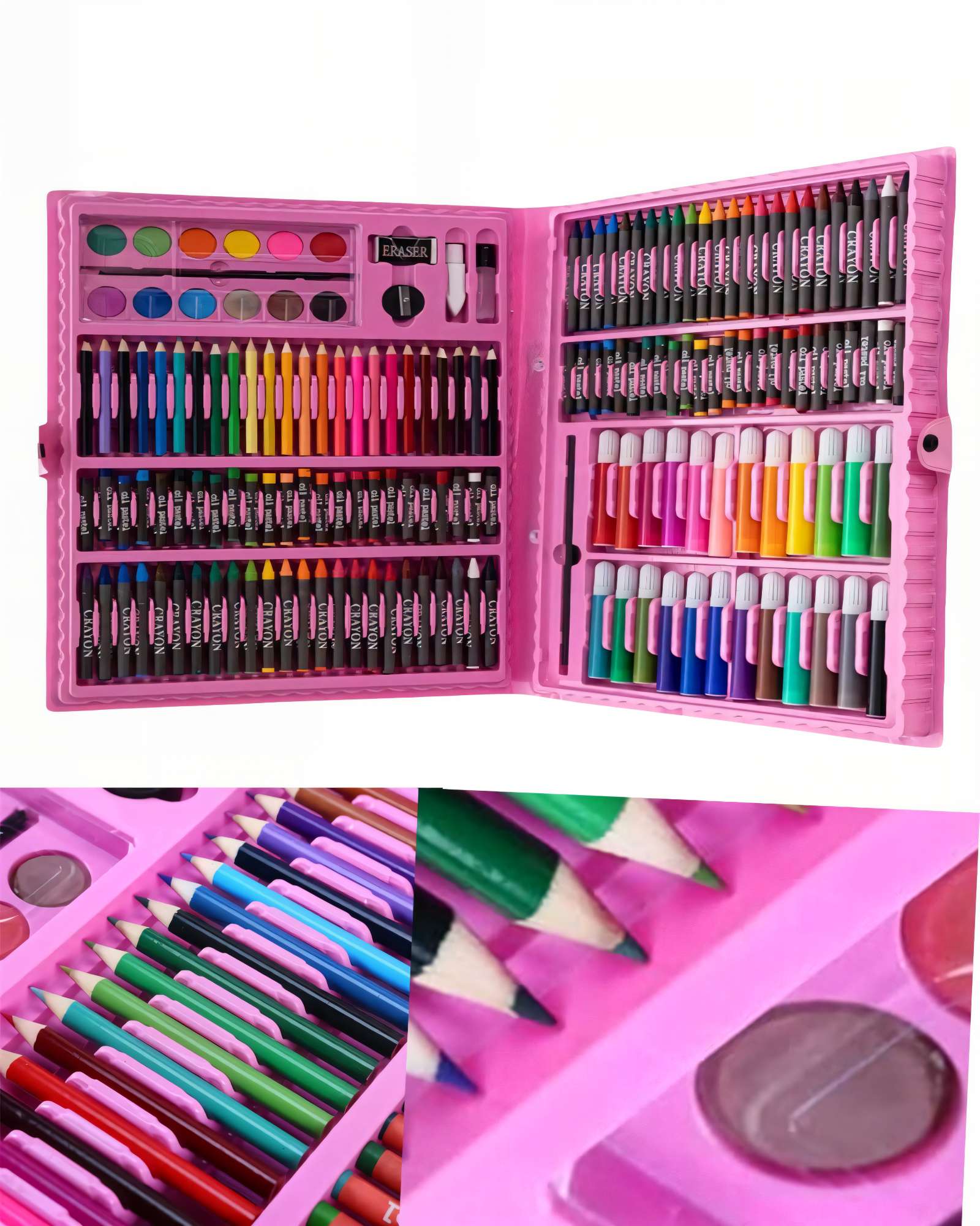 SET DE 168 LAPICES CON CAJA COLOR ROSA - 2