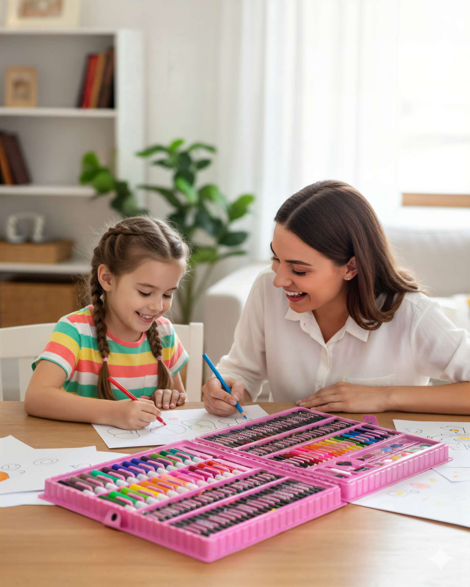 SET DE 168 LAPICES CON CAJA COLOR ROSA - 4