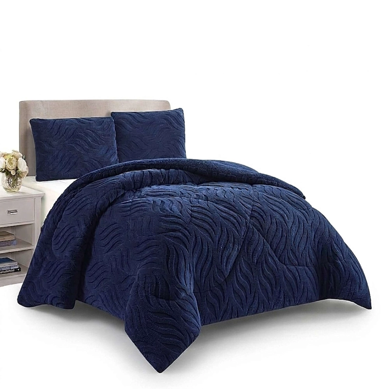 COBERTOR TEXTURIZADO DE INVIERNO RB KING AZUL O - 4