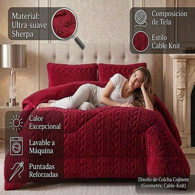 COBERTOR TEXTURIZADO DE INVIERNO RM KING BURDEO - 2