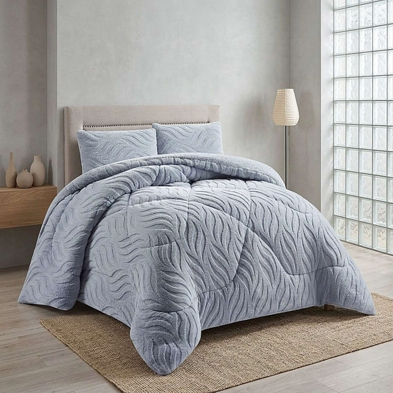 COBERTOR TEXTURIZADO DE INVIERNO RB KING CELESTE - 1