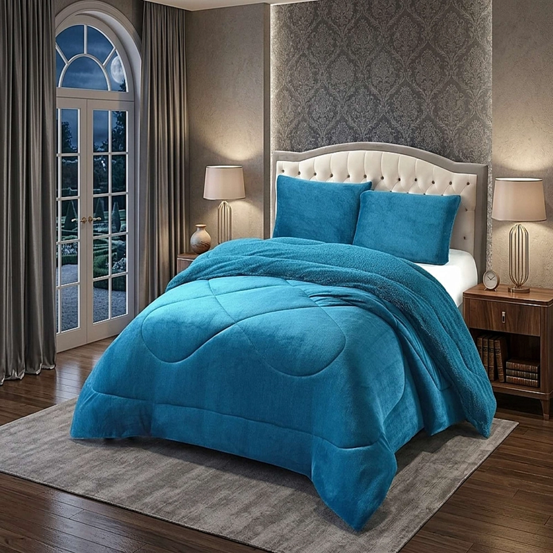 COBERTOR PLUSH DE INVIERNO CON CHIPORRO CS KING CELESTE - 1